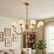 Alabaster Modern Brass Chandelier — image 2