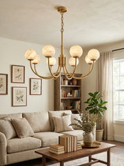 Alabaster Modern Brass Chandelier — image 18