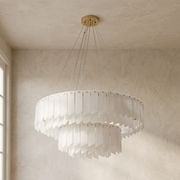 Alabaster Modern Cascade Tiered Chandelier