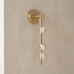 Alabaster Orb Asteria Brass Wall Sconce