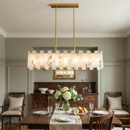 Alabaster Rectangular Linear Chandelier — image 2