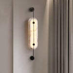 Alabaster Solvane Slender Oval Wall Sconce