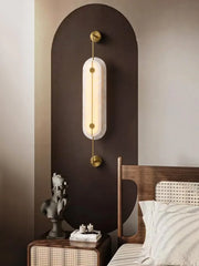 Alabaster Solvane Slender Oval Wall Sconce