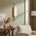Alabaster Solvane Slender Oval Wall Sconce