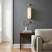 Alabaster Solvane Slender Oval Wall Sconce