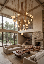 Alabaster Spherical Chain Chandelier