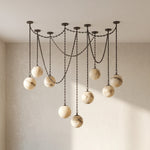Alabaster Spherical Chain Chandelier