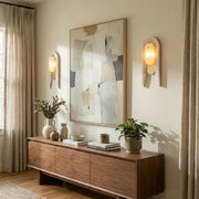 Alabaster Stacked Oval Cascada Wall Sconce