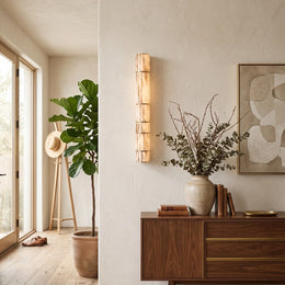 Alcott Fluted Alabaster Column Wall Sconce