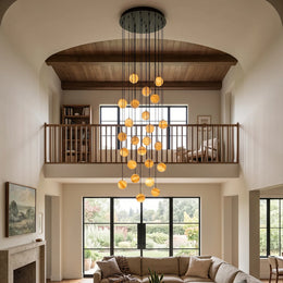 Ambrose Alabaster Globe Cascade Chandelier