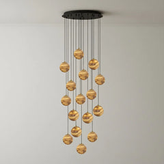 16 Heads ∅ 19.7″ x H 118.1″ (118.1" hanging wire)