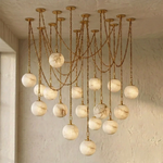 Alabaster Spherical Chain Chandelier