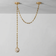Alabaster Spherical Chain Chandelier