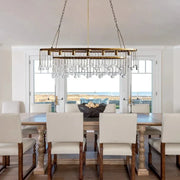 Aubrey Oval Crystal Ball 7 Light Chandelier