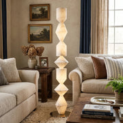 Sculptural Layered Alabaster Floor Lamp — image 3