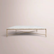 Caloria Thaddeus Marble Square Coffee Table — CARRARA MARBLE-BRASS / 36