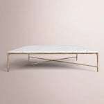 Caloria Thaddeus Marble Square Coffee Table — CARRARA MARBLE-BRASS / 52