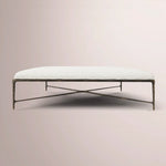 Caloria Rectangular Coffee Ottoman — FORGED BRASS / SNOW WHITE / 60