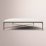 Caloria Rectangular Coffee Ottoman — FORGED BRASS / SNOW WHITE / 60