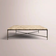 Caloria Thaddeus Marble Square Coffee Table — GOLD MARBLE-BRONZE / 36