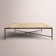 Caloria Thaddeus Marble Square Coffee Table — GOLD MARBLE-BRONZE / 52
