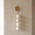 Beaded Aurelle Alabaster Orb Wall Sconce