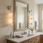 Beaded Aurelle Alabaster Orb Wall Sconce