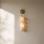 Beaded Aurelle Alabaster Orb Wall Sconce