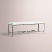 Caloria Fabric End-of-Bed Bench — FORGED PEWTER / 48