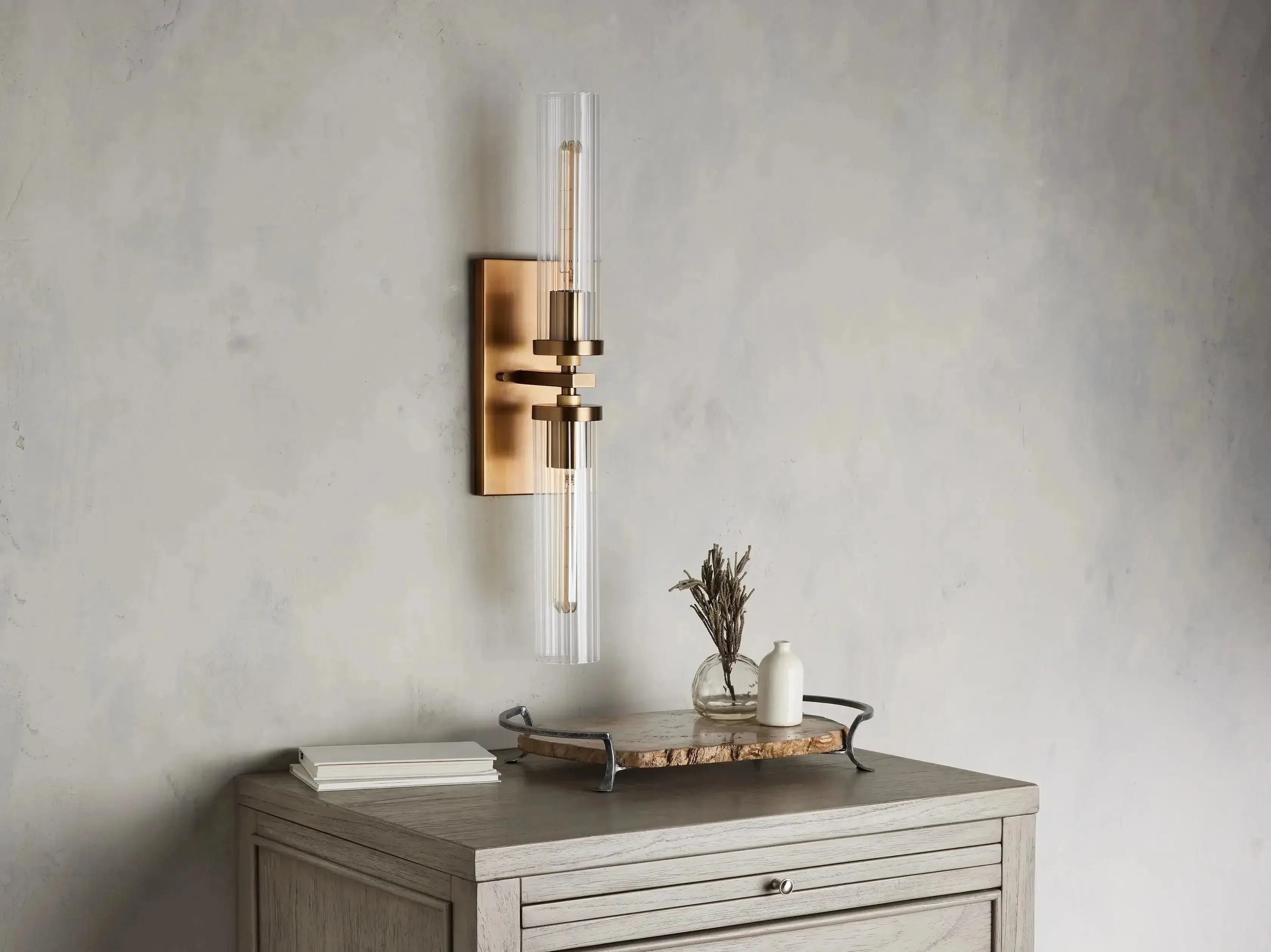 Andreas 2-Light Glass Wall Sconce