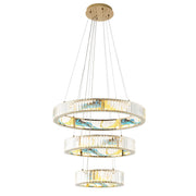 Marin Colorful 3 Tiers Round Crystal Chandelier