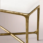 Caloria Fabric Stool — FORGED BRASS / SNOW WHITE