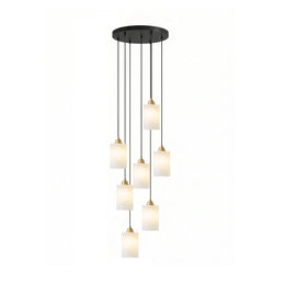 Caldera Alabaster Block Spiral Chandelier