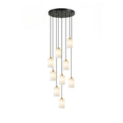 Caldera Alabaster Block Spiral Chandelier