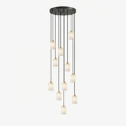 Caldera Alabaster Block Spiral Chandelier