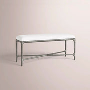 Caloria Fabric End-of-Bed Bench — FORGED PEWTER / 36