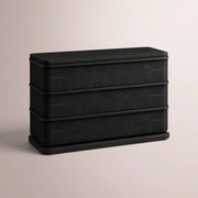 Liromelle Shagreen Closed Nightstand — EBONY SHAGREEN/BLACK BRUSHED OAK / 38