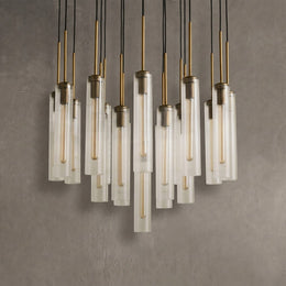 Colleena Fluted Glass Round Chandelier