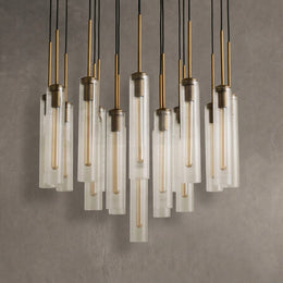 Colleena Hammered Glass Round Chandelier