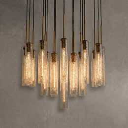 Colleena Hammered Glass Round Chandelier