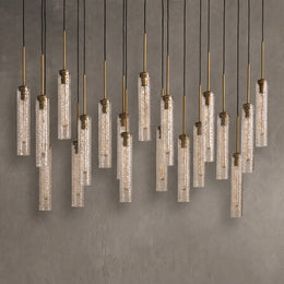 Colleena Linear Hammered Glass Chandelier