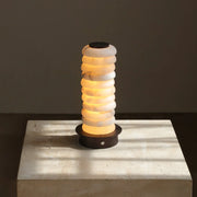 Cylinder Calla Alabaster Stacking Table Lamp