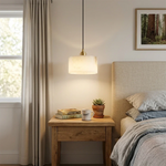 Cylindrical Alabaster Pendant Light — image 2