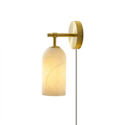 Cylindrical Alabaster Plug-in Wall Sconce