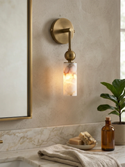 Cylindrical Harlin Alabaster Wall Lamp