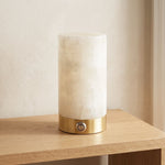 Cylindrical Totem Alabaster Table Lamp
