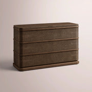 Liromelle Shagreen Closed Nightstand — MOCHA SHAGREEN/BROWN BRUSHED OAK / 38