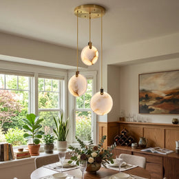 Disc Harvest Alabaster Chandelier