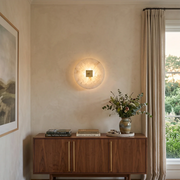 Disc Shaped Alabaster Wall Light