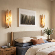 Double Husk Alabaster Wall Sconce